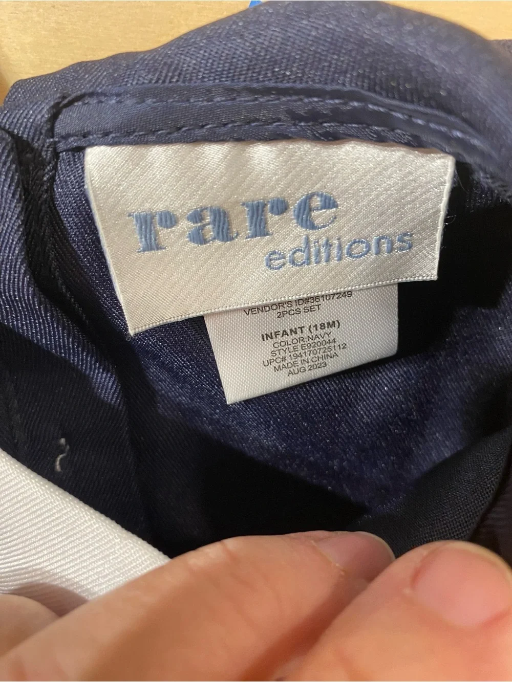 Rare Editions Navy and White Sailor Dress with Bow 18 Months (RY)